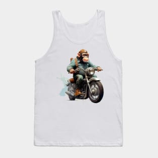 Monkey Biker Retro Motorcycle Tank Top